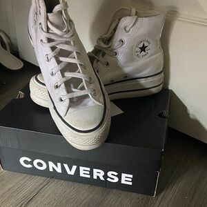 Converse High-Top Sneakers in Off-White